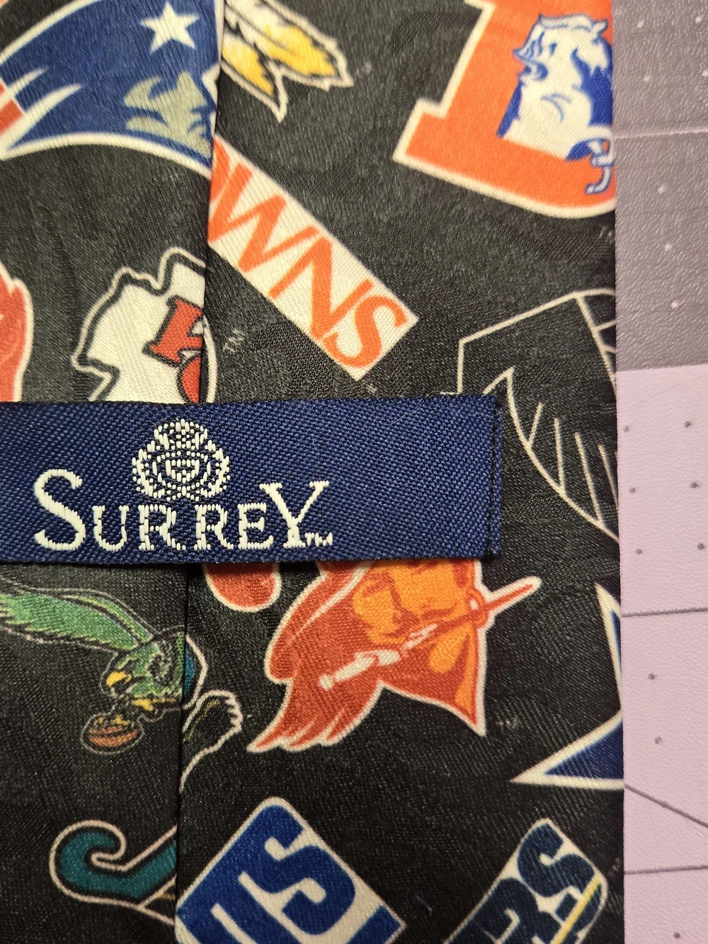 Vintage 1994 Surrey Wallywear NFL All Team Logos Necktie